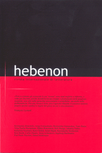 Hebenon rivista internazionale di letteratura diretta da Roberto Bertoldo