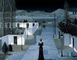Paul Delvaux, Landscape with Lanterns, 1958